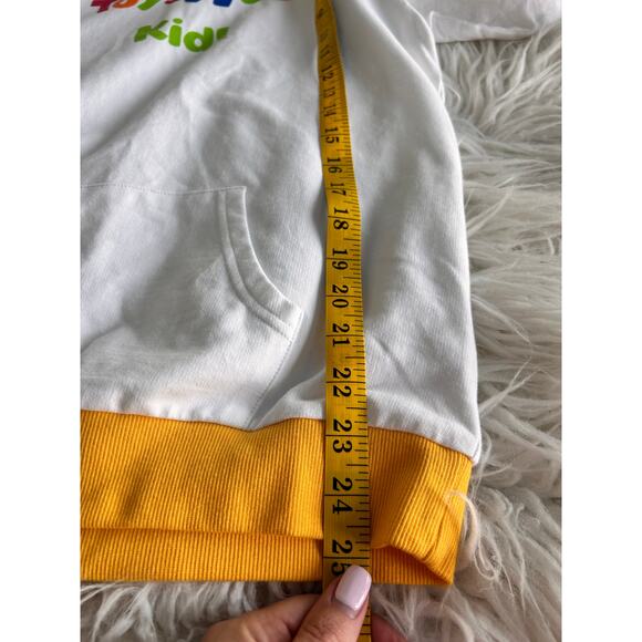 NWT vtg Toys R Us I'm a Toys R Us Kid Pullover Hooded 90s White Yellow Size 16 - Picture 11 of 11